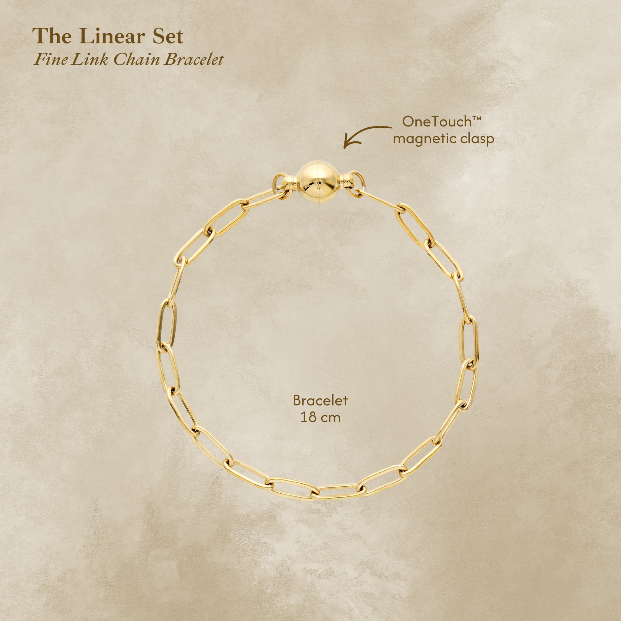 Avean OneTouch™ magnetic clasp on the Linear fine chain bracelet